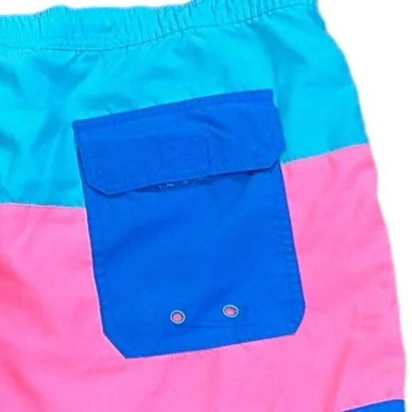 Vineyard Vines Color Block Bathing Suit Trunks Fully Lined‎ Swimsuit Size Large - Picture 4 of 6